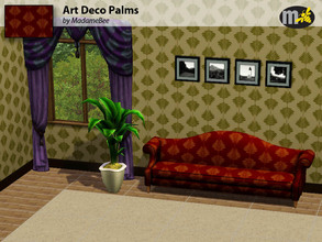Sims 3 — Pattern_MB_ArtDecoPalms by MadameBee — Small, geometric palm fronds. This pattern can be either vintage or