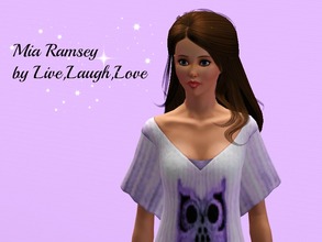 Sims 3 — Mia Ramsey by LiveLaughLove4 — Mia Ramsey is an aspiring Rock Star who loves electronic music and cookies. Her