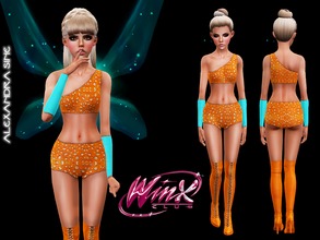 Sims 3 — Winx Club S1 Stella Costume by Alexandra_Sine — A fellow simmer requested that I create some costumes from the