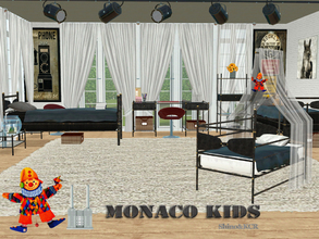 Sims 3 — Monaco Kids by ShinoKCR — The Kids Room of the Monaco Series. It comes in black and white metal and has