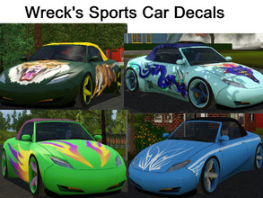 Sims 3 — Sports Car with Decals by Nervous_Wreck — Add some flair to your Sim's ride with these cool decals! Includes 4