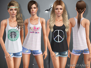 Sims 3 — 388 - Teen top with shorts by sims2fanbg — .:388 - Teen top with shorts:. Teen top with shorts in 3