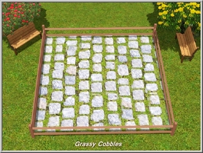 Sims 3 — Grassy Cobbles_marcorse by marcorse — Cobblestone path with grass inserts.
