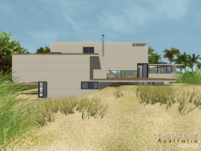 Sims 3 — Coastal Dune by peskimus — Built from concrete and wood, this home is made to last the strong sea breezes and