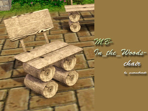 Sims 3 — MB-In-the-Woods-chair by matomibotaki — MB-In-the-Woods-chair, new rustic outdoor chair mesh with rough texture,