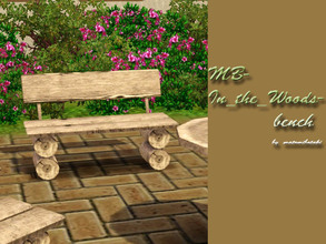 Sims 3 — MB-In-the-Woods-bench by matomibotaki — MB-In-the-Woods-bench, rustic bench mesh with rough weathered