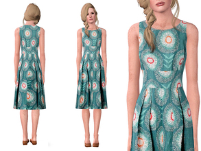 Sims 3 — Flower Print Summer Dress by SimDetails — Summer dress in a unique flower print: a dress for any occasion.