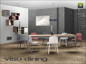 Sims 3 — Visu dining by Gosik — Modern dining that includes following items: 3-tile dining table, 2-tile dining table,