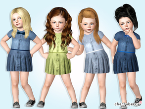 Sims 3 — Country dress for toddlers by CherryBerrySim — Little toddler girls need something beautiful for country theme