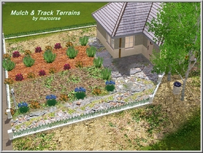 Sims 3 — Mulch and Track Terrains_marcorse by marcorse — Four terrain paints - 2 mulches and 2 surfaces.