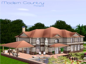 Sims 3 — Modern Country by Paogae — A modern and cosy country house, 30x30 lot, 2 stories, for big families with children