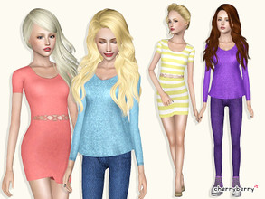 Sims 3 — Teen school clothing set by CherryBerrySim — New school clothing set for teen girls! Your sims can wear a cute