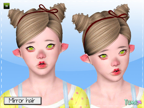 Sims 3 — Yume - Mirror hair by Zauma — Simple everyday hair whit two buns and little bow. Hope you like!