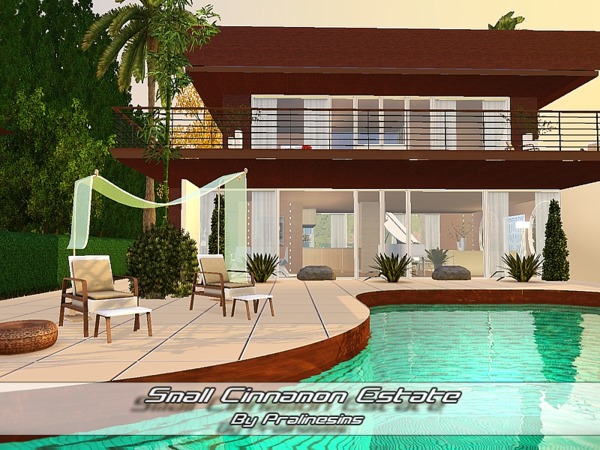 Sims 3 — Small Cinnamon Estate by Pralinesims — EP's required: World Adventures Ambitions Late Night Generations Pets