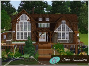 Sims 3 — Lake Saunders by aloleng — A 2 bedroom, 3 toilet and bath lake house, barbeque area, living room, kitchen and