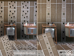 Sims 3 — Coffee Bath Tile Walls 1 by Devirose — 2 walls in 1 file-Ideal for modern bathrooms or kitchens.Base Game