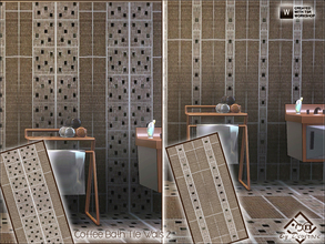 Sims 3 — Coffee Bath Tile Walls 2 by Devirose — 2 walls in 1 file-Ideal for modern bathrooms or kitchens.Base Game