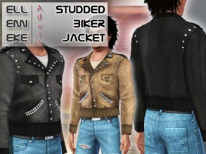 Sims 3 — Studded Biker Jacket (Adult) by Ellemieke — In case your sim always wanted to look like a true hardcore biker