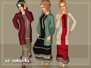 Sims 3 — Dress Country side 1 by bukovka — Clothing for a country holiday for young and adult women. Long dress complete
