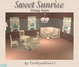 Sims 2 — Sweet Sunrise Dining by EarthGoddess54 — The dining room to match my Sweet Sunrise kitchen set. Set includes: