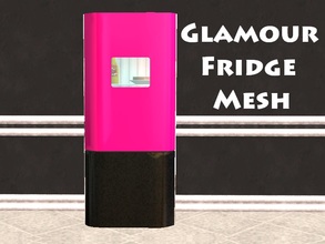 Sims 2 — Glamour Fridge Mesh by staceylynmay2 — Half pink half black with white marble side and back to match the