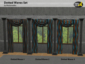 Sims 3 — Dotted Waves by MadameBee — Three different patterns using dots following a curved line. So simple, yet it