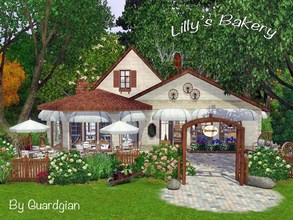 Sims 3 — Lilly's Bakery (small restaurant) by Guardgian2 — A romantic restaurant set in a flowered garden and decorated