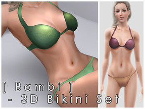 Sims 3 — [ Bambi ] - 3D Bikini Set by Screaming_Mustard — A 3D meshed bikini for your Sims to enjoy. Separate bottom and