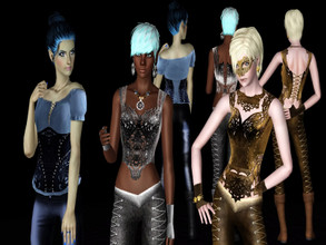 Sims 3 — celtictop set_ TD by Sylvanes2 — In this set are 3 celtic styled tops for your female sims. They are all