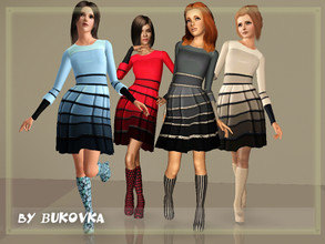 Sims 3 — Shade  by bukovka — A small set of clothes for young adult women. Dress - shows different shades of colors +