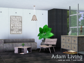 Sims 3 — Adam Living by Angela — Adam living, a new livingroom for your sims. Enjoy the style of rough wood. All parts