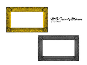 Sims 3 — MB-TrendyMirror by matomibotaki — MB-TrendyMirror, 3x1 large wall mirror mesh with recolorable ornamentel frame,