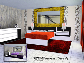 Sims 3 — MB-Bedroom_Trendy by matomibotaki — MB-Bedroom_Trendy, new modern bedroom set with 8 meshes for a fresh new look