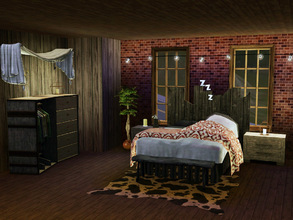 Sims 3 — Trapper Bedroom by sim_man123 — A rustic, cozy bedroom retreat, featuring simple design style with natural