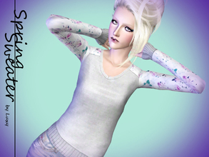 Sims 3 — Spring Sweater by LuxySims3 — Sweater with a flower pattern.