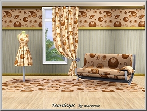 Sims 3 — Teardrops_marcorse by marcorse — Geometric pattern: teardrop shapes in shades of brown