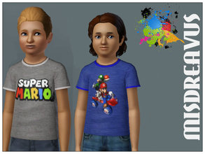 Sims 3 — Super Mario Bros. Boy Tees  by Misdreavus2 — Two cute tees for boys, featuring Super Mario Bros.