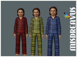 Sims 3 — Flannel PJs for Boys by Misdreavus2 — 3 Flannel PJs for Boys.