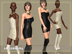 Sims 3 —  Techno glamor by bukovka — Set of clothes for young and adult women. Included: dress and boots. Dress decorated
