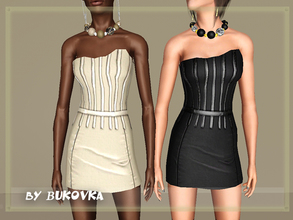 Sims 3 — Dress Techno glamor by bukovka — Dress for young adult women, decorated with leather straps. Two variants of
