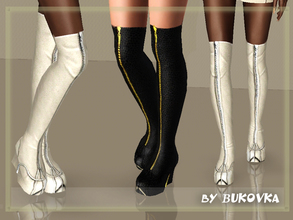 Sims 3 — Boot Techno glamor by bukovka — Boots for young adult women, fastened with a zipper front. Two variants of