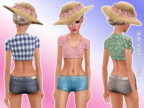 Sims 3 — Country Summer by Alexandra_Sine — Country Summer top and shorts combo for your young-adult and adult female