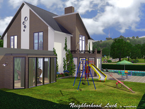 Sims 3 — Neighborhood_Luck by matomibotaki — Lovely, family-friendly suburban split-level house, with tasteful elegance
