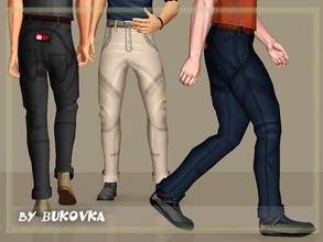 Sims 3 — Bottoms pants Flier by bukovka — Pants for young adult men. With understated line step decorated with a lot of
