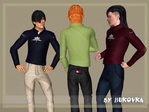 Sims 3 — Top shir Flier by bukovka — Top for young and adult men. Sweater with upright collar. Three variants of