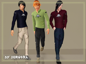 Sims 3 — Flier top + pants by bukovka — Set of clothes for young and adult men. Includes sweater and pants. Pants with