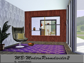 Sims 3 — MB-ModernRoomdivider2 by matomibotaki — MB-ModernRoomdivider2, large room-divider mesh with 3 recolorable areas,