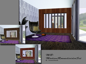 Sims 3 — Modern Roomdivider Set by matomibotaki — MB-ModernRoomdividerSet, 3 large, wall-high, room-divider meshes with 2
