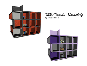 Sims 3 — MB-Trendy_Bookshelf by matomibotaki — MB-Trendy_Bookshelf, new large corner book-shelf mesh with 3 recolorable