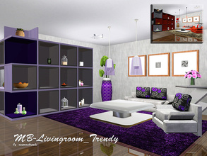 Sims 3 — MB-Livingroom_Trendy by matomibotaki — MB-Livingroom_Trendy, modern livingroom set with 8 new meshes, all
